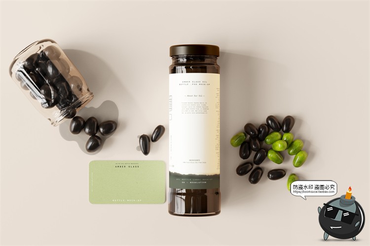 图片[8]-棕榈橄榄油品牌LOGO提案样机玻璃金属罐食物油精华PSD模板PS素材-设计猿