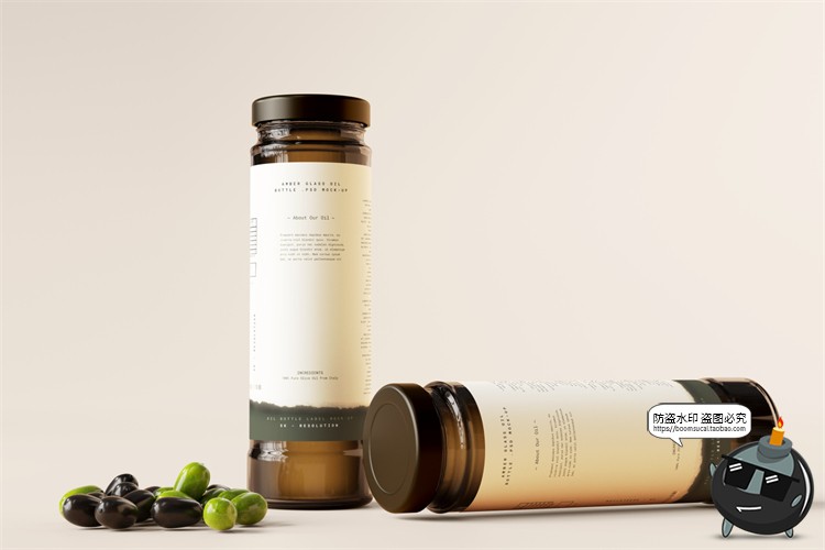 图片[11]-棕榈橄榄油品牌LOGO提案样机玻璃金属罐食物油精华PSD模板PS素材-设计猿