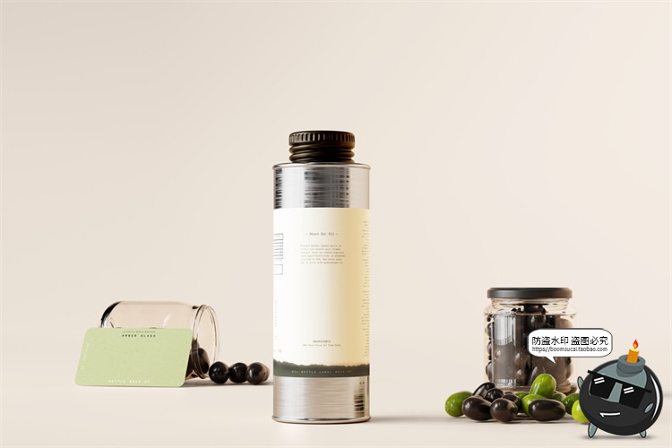 图片[21]-棕榈橄榄油品牌LOGO提案样机玻璃金属罐食物油精华PSD模板PS素材-设计猿