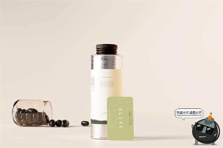 图片[25]-棕榈橄榄油品牌LOGO提案样机玻璃金属罐食物油精华PSD模板PS素材-设计猿