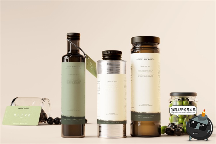 图片[31]-棕榈橄榄油品牌LOGO提案样机玻璃金属罐食物油精华PSD模板PS素材-设计猿
