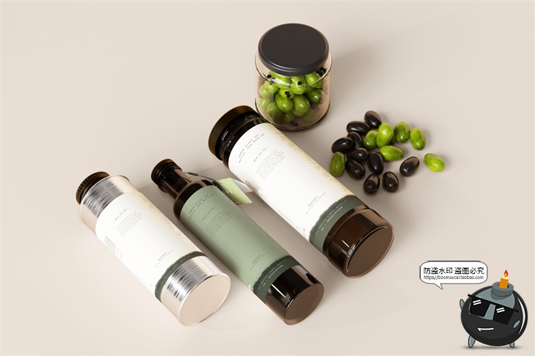 图片[32]-棕榈橄榄油品牌LOGO提案样机玻璃金属罐食物油精华PSD模板PS素材-设计猿