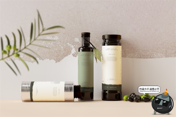 图片[33]-棕榈橄榄油品牌LOGO提案样机玻璃金属罐食物油精华PSD模板PS素材-设计猿