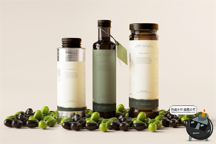 图片[35]-棕榈橄榄油品牌LOGO提案样机玻璃金属罐食物油精华PSD模板PS素材-设计猿