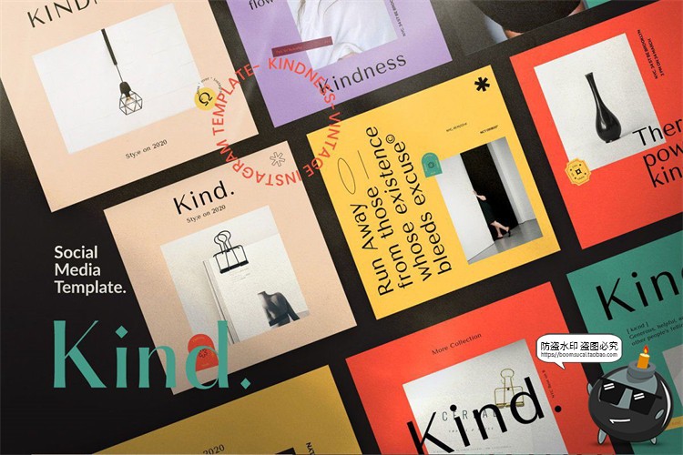 图片[1]-北欧撞色现代极简自媒体图文推文海报排版文案版式PSD模板素材-设计猿