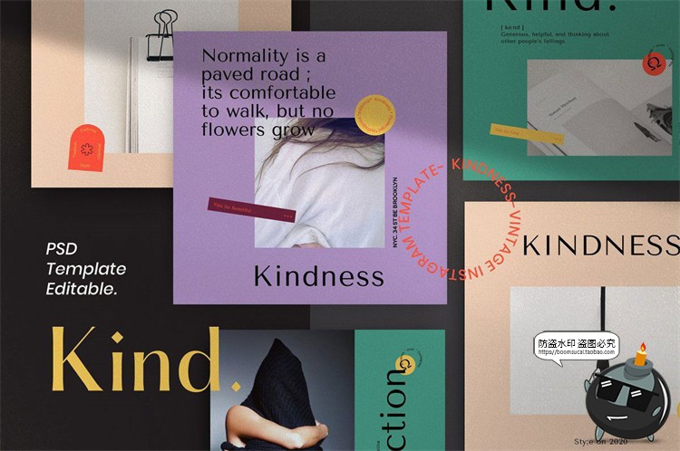 图片[2]-北欧撞色现代极简自媒体图文推文海报排版文案版式PSD模板素材-设计猿
