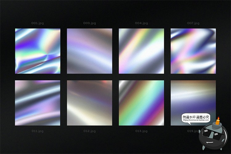 图片[2]-渐变铝箔迷幻复古时尚银色彩虹金属海报背景底纹光泽JPG图片素材-设计猿