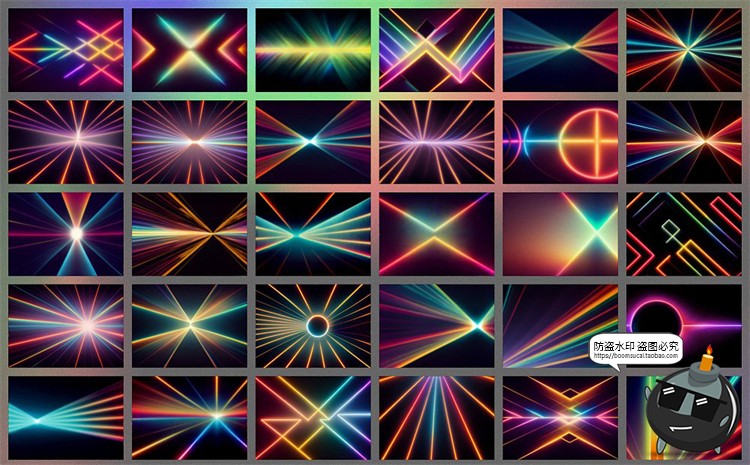 图片[4]-炫酷科幻赛博朋克激光霓虹灯光效光束JPG黑底图片后期合成素材-设计猿