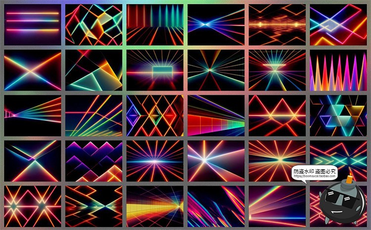 图片[5]-炫酷科幻赛博朋克激光霓虹灯光效光束JPG黑底图片后期合成素材-设计猿