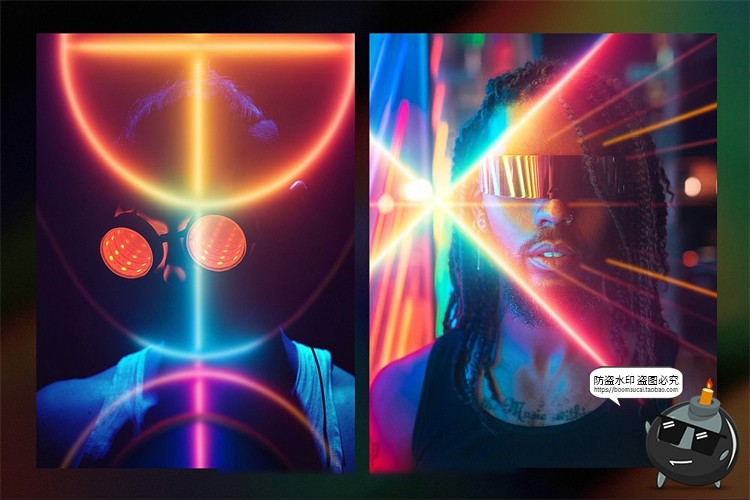 图片[7]-炫酷科幻赛博朋克激光霓虹灯光效光束JPG黑底图片后期合成素材-设计猿