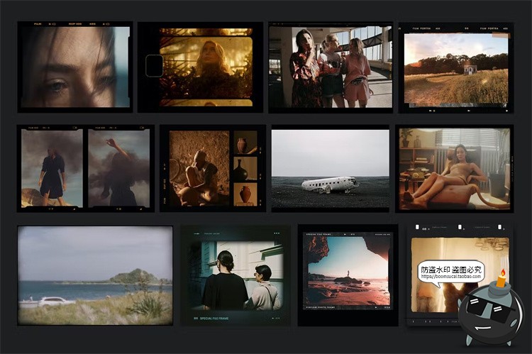 图片[8]-复古电影竖胶片帧撕纸胶带叠加相框边框装饰元素胶卷PNG免抠素材-设计猿