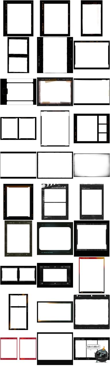 图片[10]-复古电影竖胶片帧撕纸胶带叠加相框边框装饰元素胶卷PNG免抠素材-设计猿