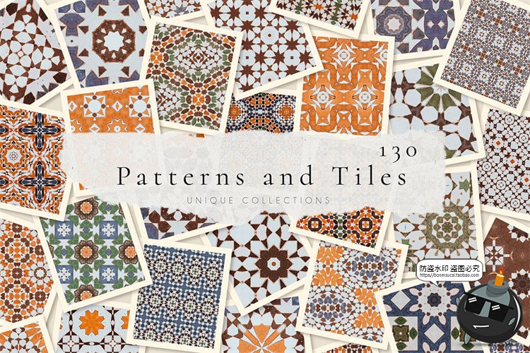 图片[1]-摩洛哥风格图案瓷砖地板纹理JPG图片平铺无缝元素底纹装饰图素材-设计猿