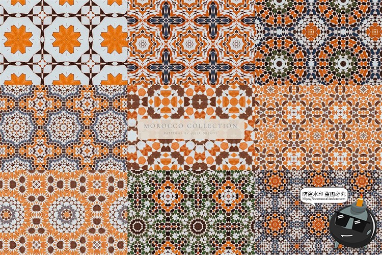图片[5]-摩洛哥风格图案瓷砖地板纹理JPG图片平铺无缝元素底纹装饰图素材-设计猿
