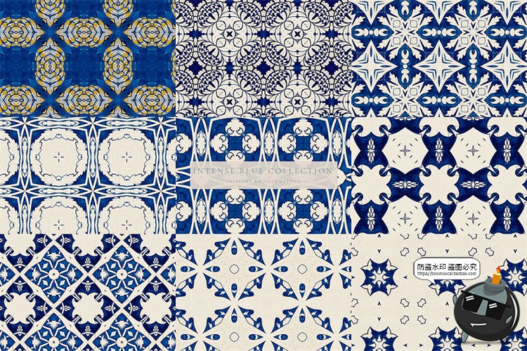 图片[6]-深蓝色藏蓝色无缝图案拼接背景底纹瓷砖地板包装印花JPG图片素材-设计猿