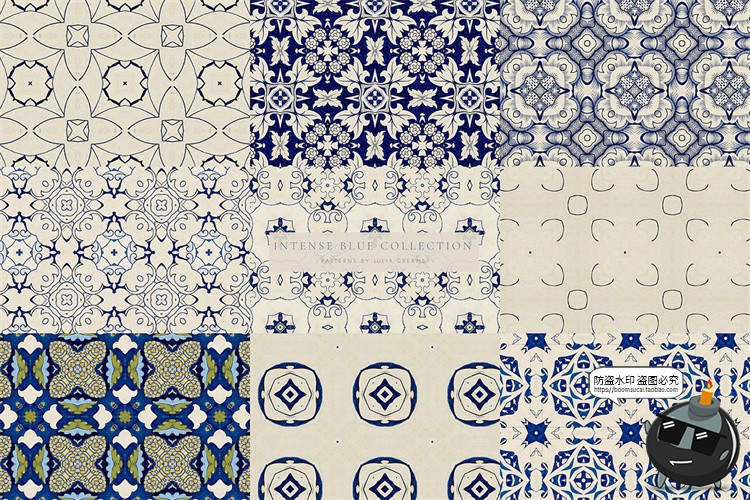 图片[7]-深蓝色藏蓝色无缝图案拼接背景底纹瓷砖地板包装印花JPG图片素材-设计猿