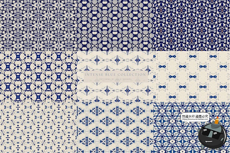 图片[9]-深蓝色藏蓝色无缝图案拼接背景底纹瓷砖地板包装印花JPG图片素材-设计猿