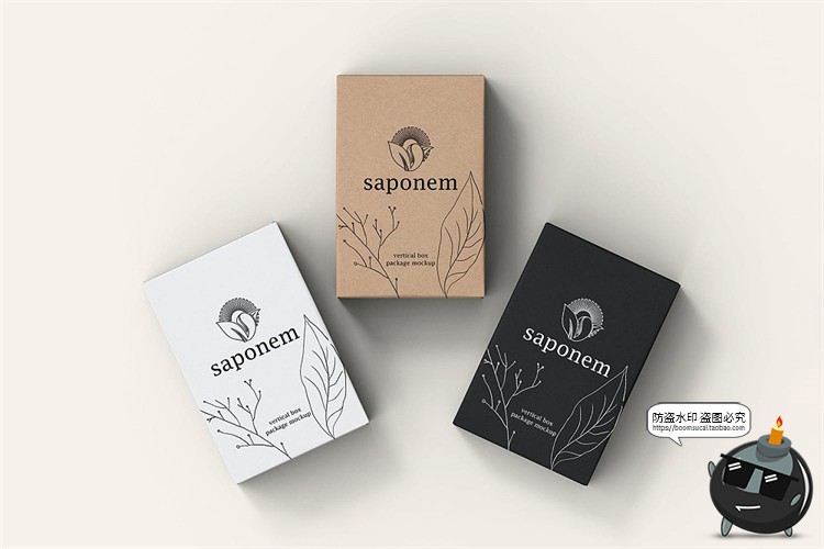 图片[9]-长方形牛皮纸盒子打包硬纸板盒产品包装贴图效果图展示样机PS素材-设计猿