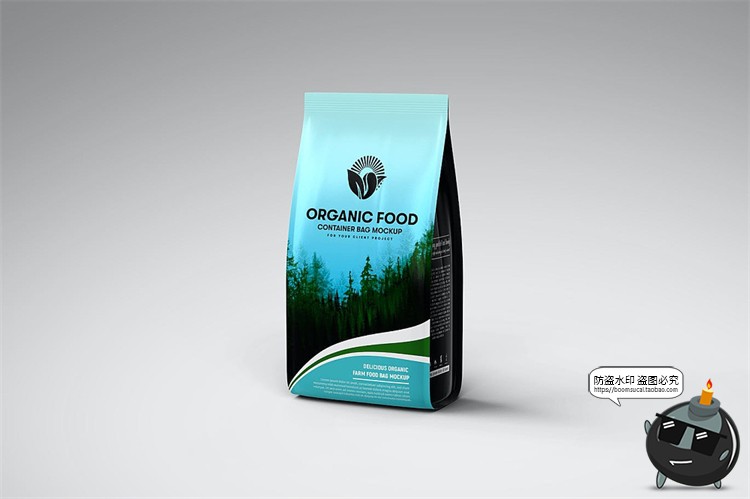 图片[3]-铝制包装自立袋食品咖啡豆猫粮狗粮麦片包装贴图样机PSD模板素材-设计猿