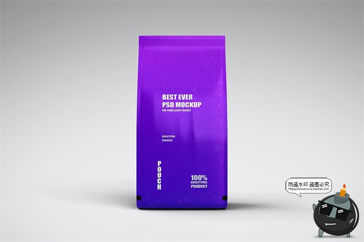 图片[5]-铝制包装自立袋食品咖啡豆猫粮狗粮麦片包装贴图样机PSD模板素材-设计猿