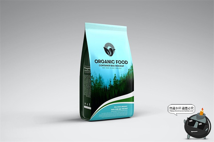 图片[6]-铝制包装自立袋食品咖啡豆猫粮狗粮麦片包装贴图样机PSD模板素材-设计猿
