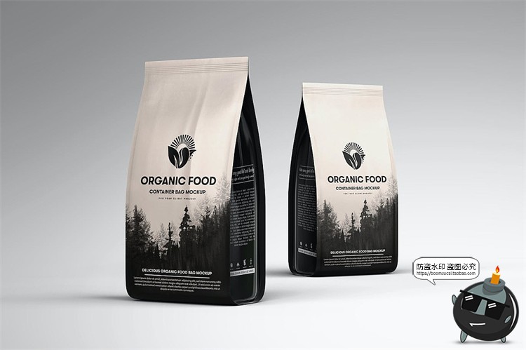 图片[7]-铝制包装自立袋食品咖啡豆猫粮狗粮麦片包装贴图样机PSD模板素材-设计猿