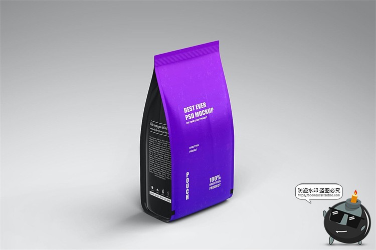 图片[8]-铝制包装自立袋食品咖啡豆猫粮狗粮麦片包装贴图样机PSD模板素材-设计猿