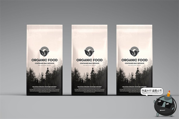 图片[10]-铝制包装自立袋食品咖啡豆猫粮狗粮麦片包装贴图样机PSD模板素材-设计猿