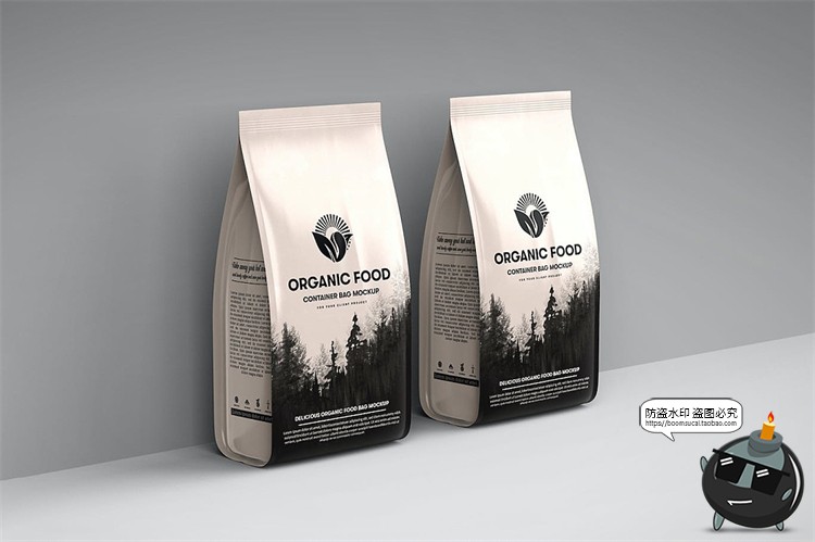 图片[11]-铝制包装自立袋食品咖啡豆猫粮狗粮麦片包装贴图样机PSD模板素材-设计猿