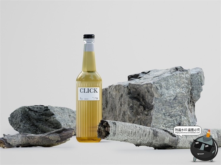 图片[4]-苏打水汽水啤酒铁盖透明玻璃瓶饮品产贴图场景样机PSD模板PS素材-设计猿