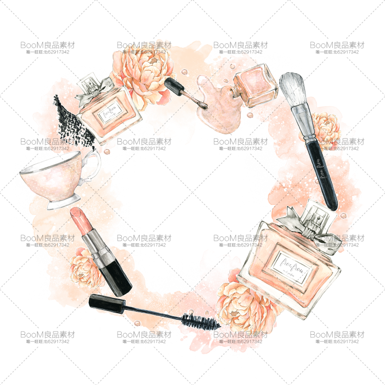 图片[15]-粉色手绘水彩铅笔画化妆品护肤品图案海报高清图片PNG免扣PS素材-设计猿