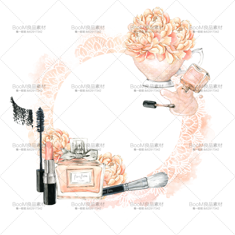 图片[17]-粉色手绘水彩铅笔画化妆品护肤品图案海报高清图片PNG免扣PS素材-设计猿