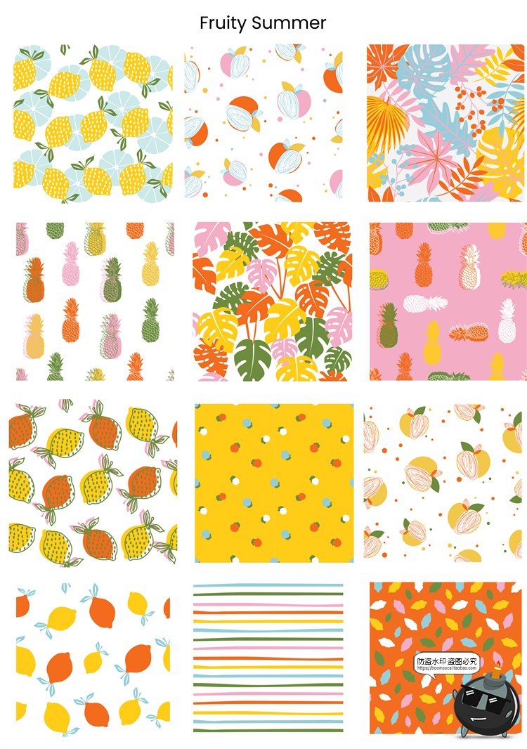 图片[3]-艺术装饰几何花卉墙纸无缝拼接印花图案背景JPG图片AI矢量素材-设计猿