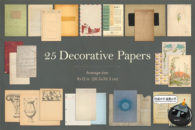 图片[5]-复古做旧牛皮纸贴纸张信纸信封相框扑克牌封面PNG背景肌理素材-设计猿