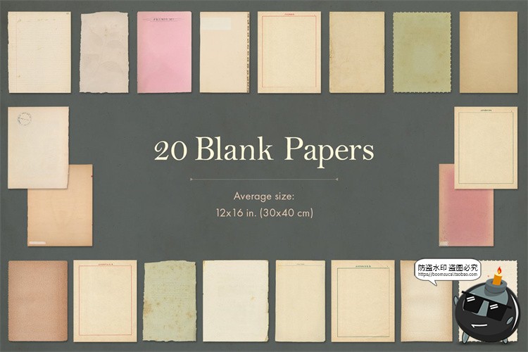 图片[8]-复古做旧牛皮纸贴纸张信纸信封相框扑克牌封面PNG背景肌理素材-设计猿