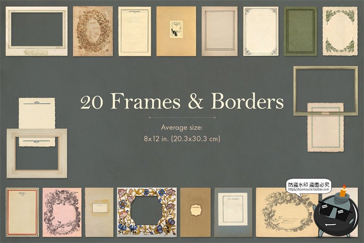 图片[9]-复古做旧牛皮纸贴纸张信纸信封相框扑克牌封面PNG背景肌理素材-设计猿