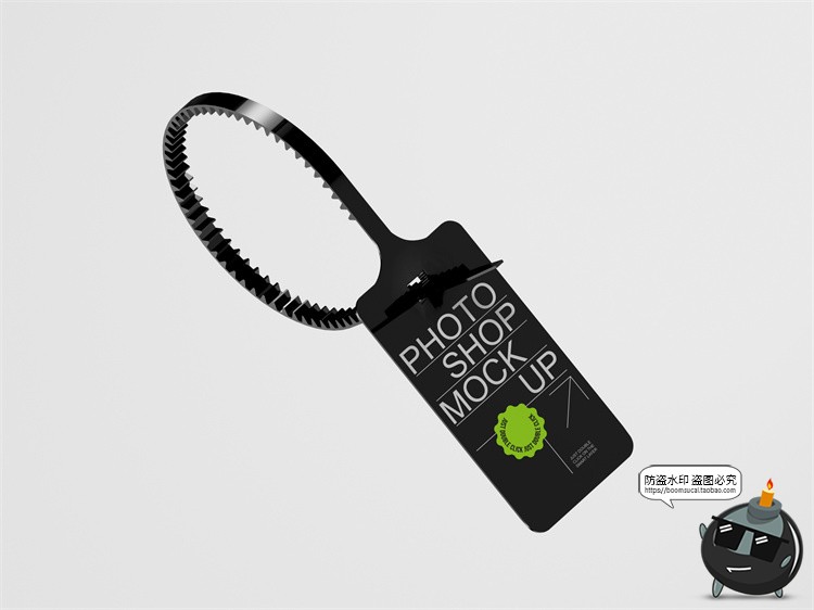 图片[2]-极简塑料标签吊牌价标服装产品防盗签VI品牌展示PSD模板样机素材-设计猿