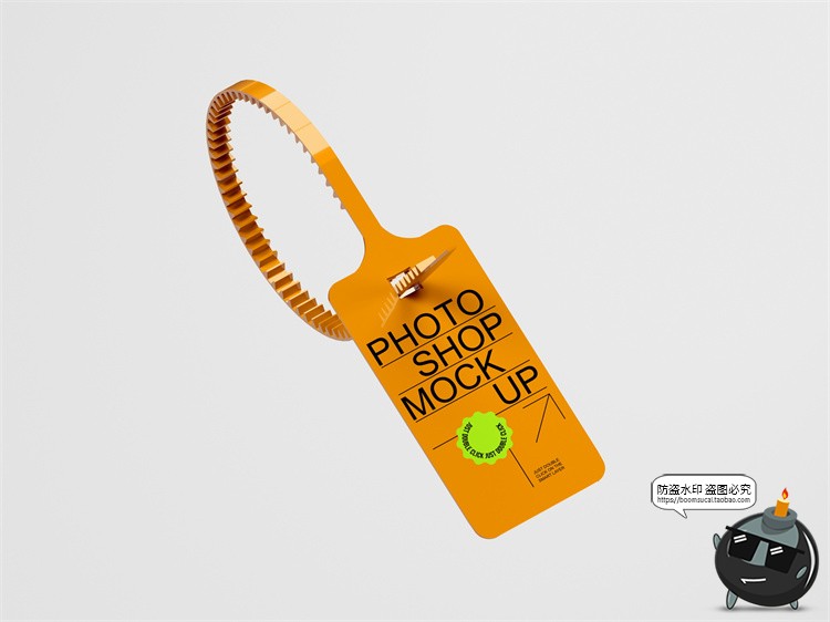 图片[3]-极简塑料标签吊牌价标服装产品防盗签VI品牌展示PSD模板样机素材-设计猿