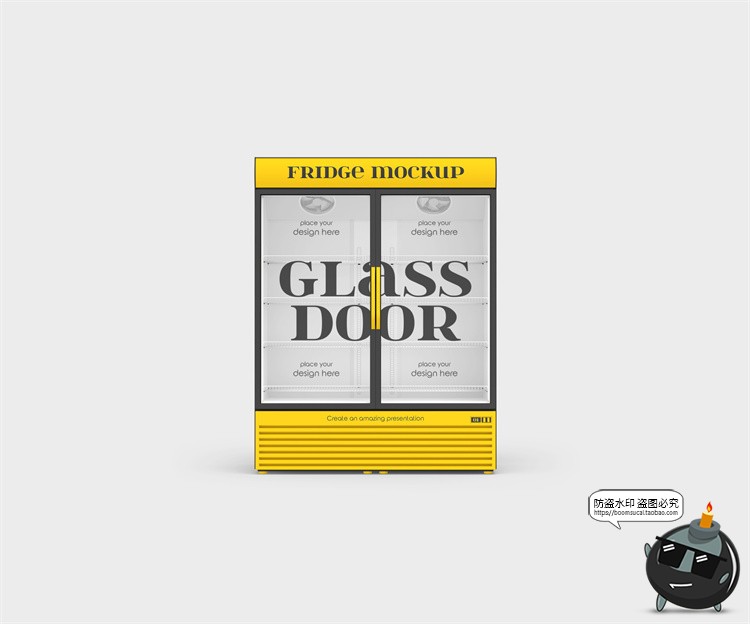 图片[5]-超市饮料展示柜双门冰柜冰箱冷藏柜效果图展示PSD模板样机PS素材-设计猿