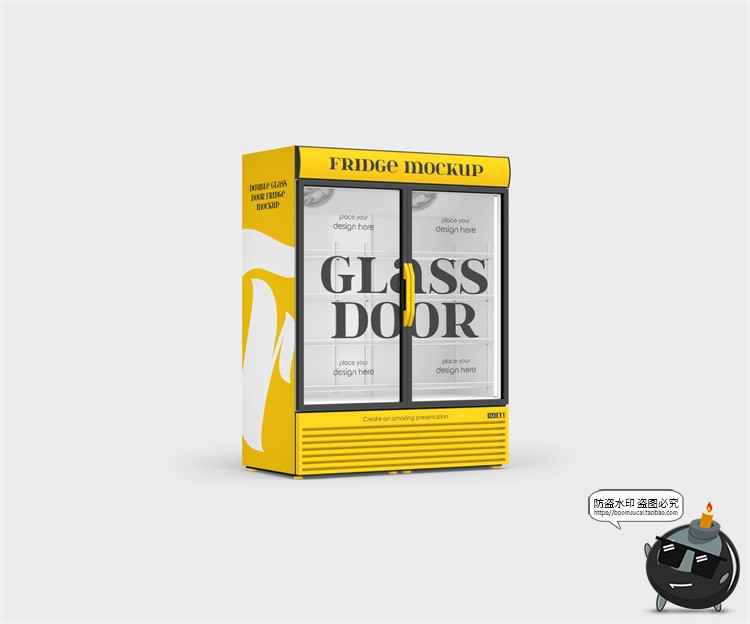 图片[6]-超市饮料展示柜双门冰柜冰箱冷藏柜效果图展示PSD模板样机PS素材-设计猿