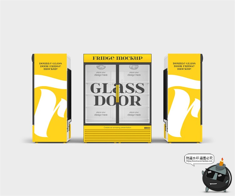 图片[7]-超市饮料展示柜双门冰柜冰箱冷藏柜效果图展示PSD模板样机PS素材-设计猿