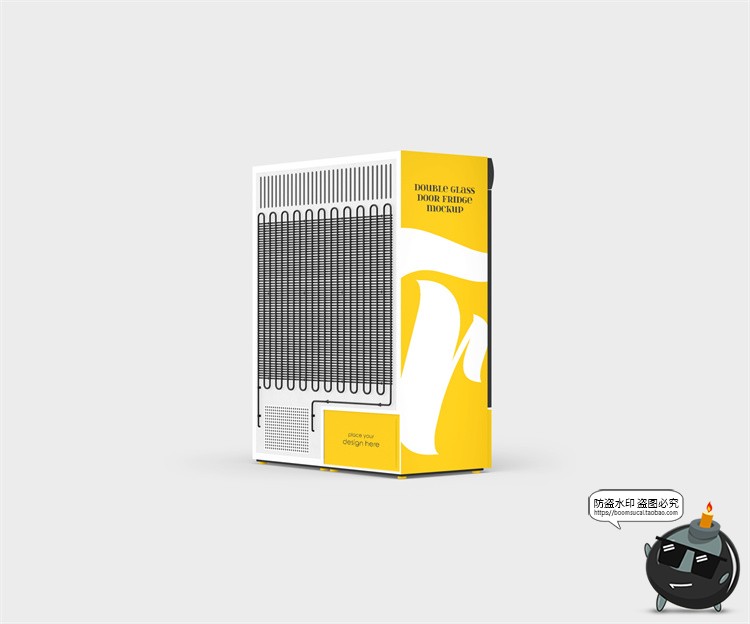 图片[9]-超市饮料展示柜双门冰柜冰箱冷藏柜效果图展示PSD模板样机PS素材-设计猿