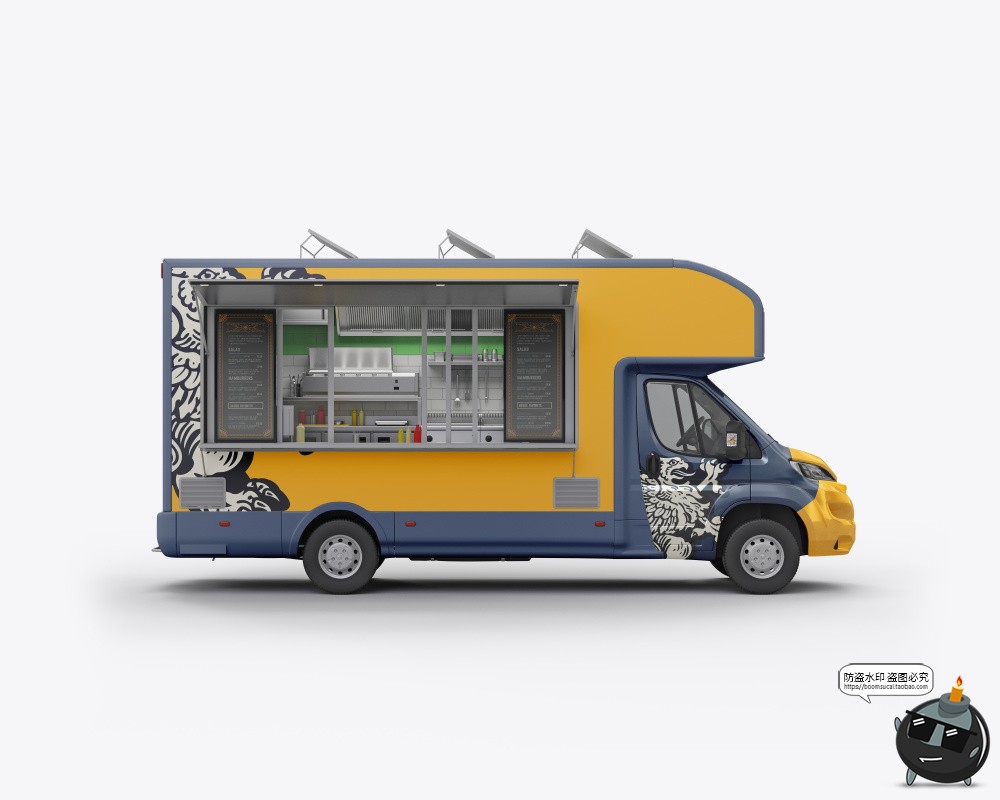 图片[9]-食品移动餐车快餐车摆摊卡车汽车贴图外观广告样机PSD模板PS素材-设计猿