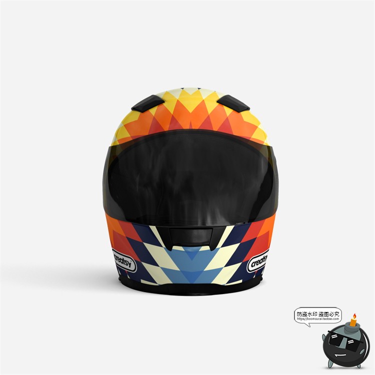 图片[4]-电动车摩托车机车安全头盔印花图案贴图效果展示样机PSD模板素材-设计猿
