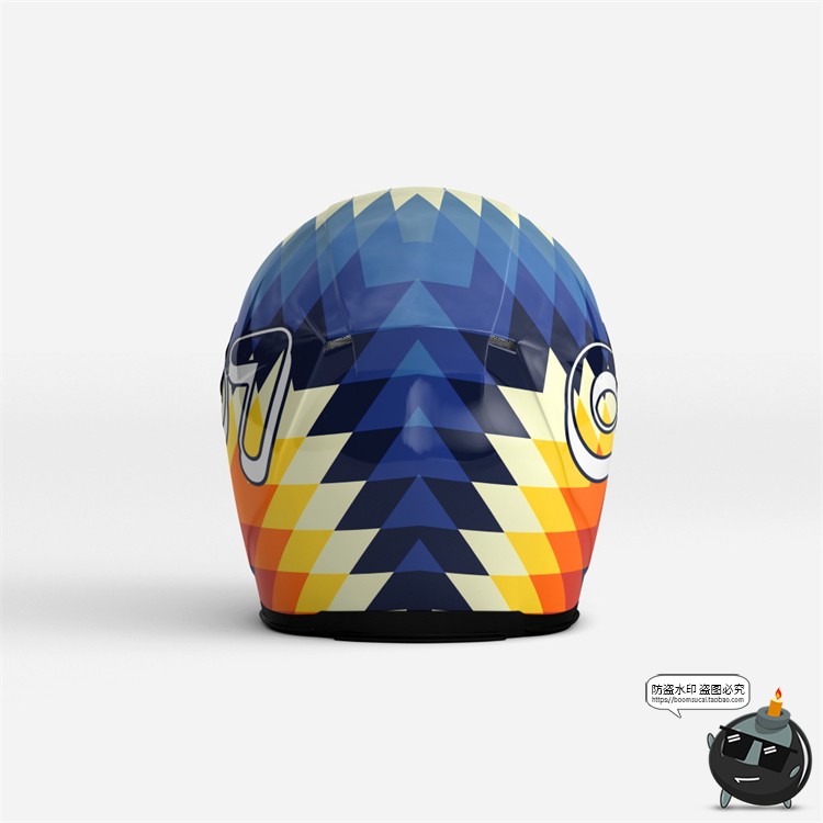 图片[7]-电动车摩托车机车安全头盔印花图案贴图效果展示样机PSD模板素材-设计猿