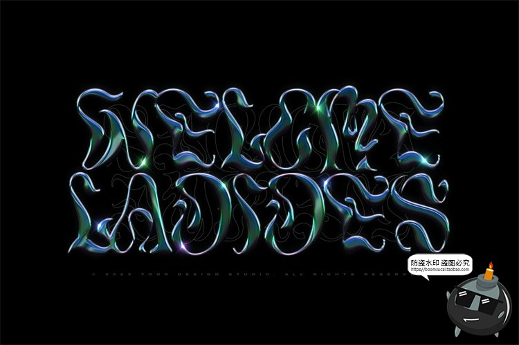 图片[7]-未来科幻3D金属镀铬酸性立体字特效海报标题文字样机PSD模板素材-设计猿