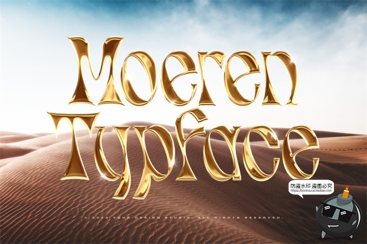 图片[8]-未来科幻3D金属镀铬酸性立体字特效海报标题文字样机PSD模板素材-设计猿