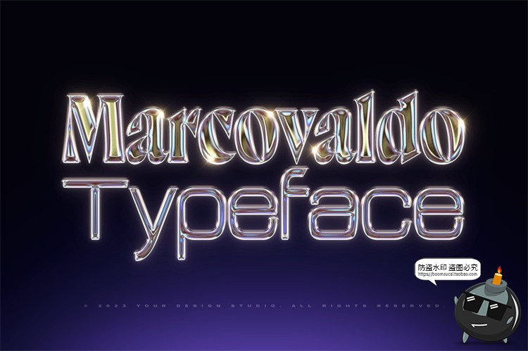 图片[9]-未来科幻3D金属镀铬酸性立体字特效海报标题文字样机PSD模板素材-设计猿