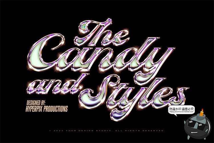 图片[10]-未来科幻3D金属镀铬酸性立体字特效海报标题文字样机PSD模板素材-设计猿