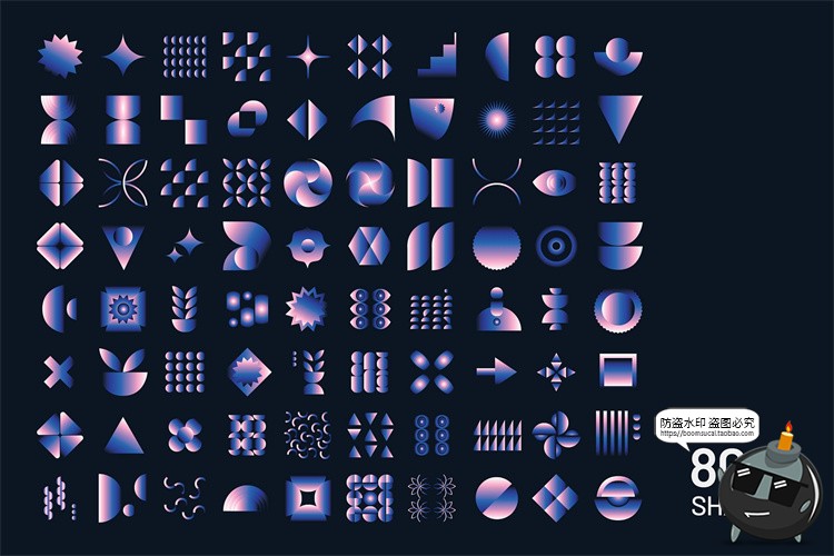 图片[5]-200款时尚抽象艺术马赛克渐变几何图形印花图案JPG图片AI矢量素材-设计猿